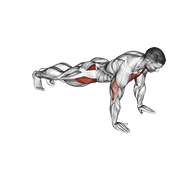 Animated demonstration of the push-up inside leg kick