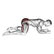 Animated demonstration of the rocking frog stretch