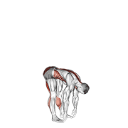 Animated demonstration of the basic toe touch (male)