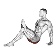 Animated demonstration of the seated glute stretch