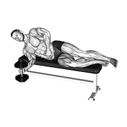Animated demonstration of the dumbbell lying supination