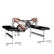 Animated demonstration of the weighted drop push up