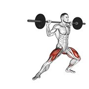Animated demonstration of the barbell side split squat