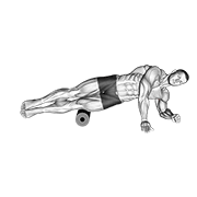 Animated demonstration of the roller side lat stretch