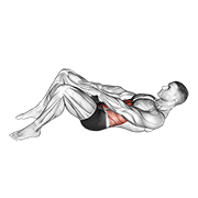 Animated demonstration of the knee touch crunch