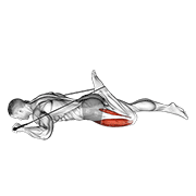 Animated demonstration of the intermediate hip flexor and quad stretch