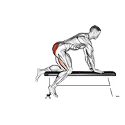Animated demonstration of the bench hip extension
