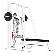 Animated demonstration of the smith single leg split squat